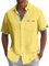 Summer Casual Shirts for Men - Linen Shirts XXL, Yellow 2XL
