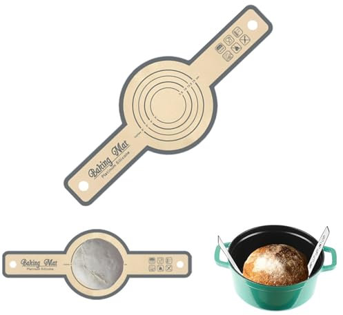 Tapis de Cuisson en Silicone,Élingue à Pain en Silicone Réutilisable Tapis de Pâtisserie en Silicone Antidérapant Tapis de Pain en Silicone avec Longues Poignées pour Biscuits Pain