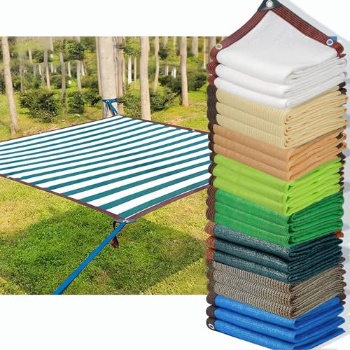 HQQMNY Sonnensegel Sonnenschutz Netz mit Ösen 90% Shading Rate Schattiernetz UV-Beständiges Schattierungsnetz Gartenschirm Sichtschutz für Garten Pflanzen Gewächshaus (dunkelgrün&weiß,3x5m)