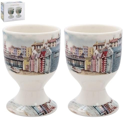 Egg Cups Sandy Bay Beach Ceramic Pots Breakfast Boiled Eggs Stands Server Holder
