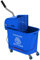 HOMCOM 20L Compact Mop Bucket with Wringer and Handle, Mop Bucket on Wheels for Floor Cleaning, Separate Dirty and Clean Water, for Home, Flat, Blue