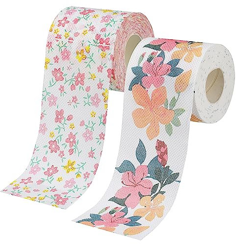 Didiseaon 2rollos Papel Higiénico Impreso Papel Higiénico De Colores Hogar Estampado De Flores