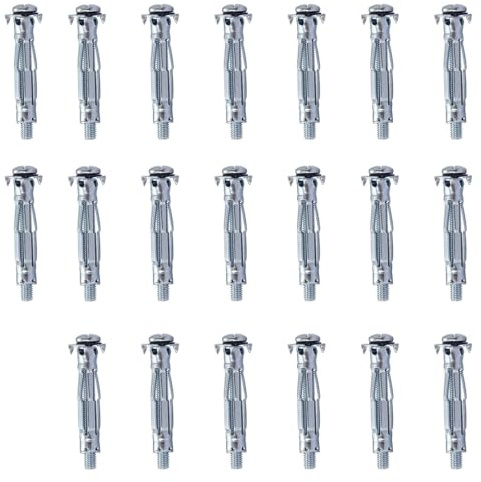 20Pcs Hollow Wall Anchors for M4,Plasterboard Fixings,Drywall Anchor Plugs Expansion Bolts,46MM Heavy Duty Metal Fixings