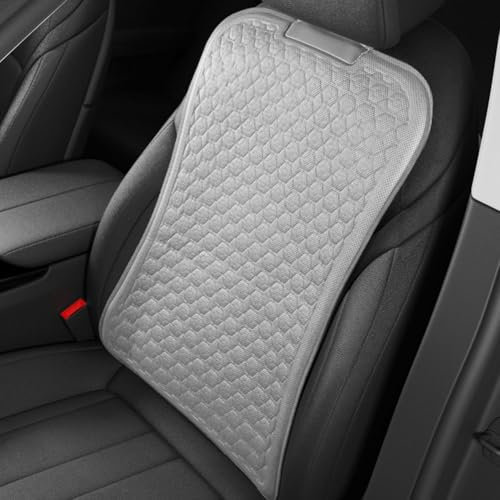 EIZOFKWM Car Cold Gel Seat Cushion For Peugeot 3008 2017 to 2021, Breathable Chair Pad Non-Slip Pads Ventilated Cooling Interior Auto Lightweight Soft Accessories,Gray/single piece backrest