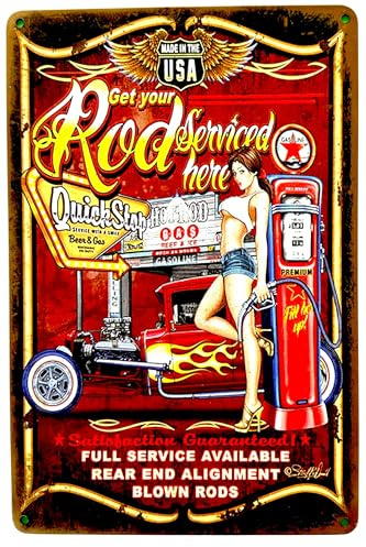 DiiliHiiri Poster Blechschild Hot Rod Fans | Vintage Blechschild für Restaurierung Werkstatt | Retro Dekoschild | Garagendekoration (2635-282)