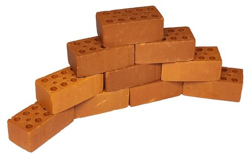 Generisch 10x Mini Ziegel für Garnelen Aquarium & Terrarium | Terrakotta | Miniatur Backstein Ziegelstein auch für Schnecken, Krebse Welse oder zum Moos aufbinden