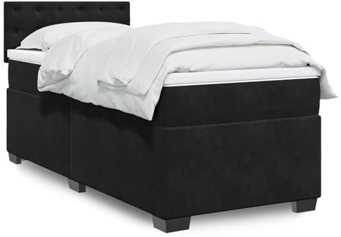 qohoio Boxspringbett mit Matratze Betten Bett Mit Matratze Bett Boxspringbett Schlafzimmer MöBel Schwarz Samt - 3288775