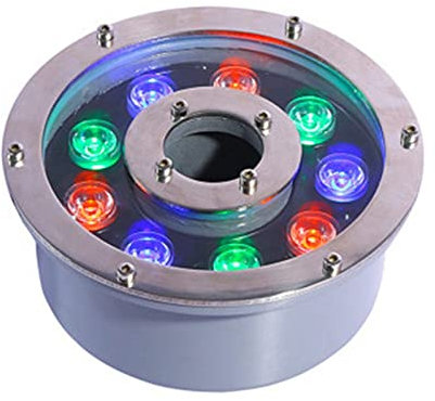 Spot LED Extérieur， Fontaine annulaire à LED colorée à Changement de Couleur IP68 étanche avec Trou Central pour Paysage Convient à la Fontaine sous-Marine et à