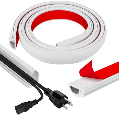 Semi-Round Flexible Self Adhesive Cable Duct with Self Adhesive Cable Ties for Cable Tidy and Covering on Walls and Floor