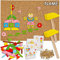 alles-meine.de GmbH Hammerspiel - 235 Teile bunter Motiv-Mix - inkl. Name/für Kinder - Klopfspiel Nagelspiel - Hämmerchenspiel - Holz bunt Nagel Hammer - Hämmerchen mit Korkp..