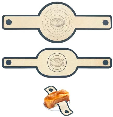 2PCS Bread Sling Reusable and Flexible Heat Resistant Sourdough Bread Dutch Oven Liner Non Stick Multipurpose Silicone Bread Sling Oval and Round for Dutch Oven Baking Transferring Dough