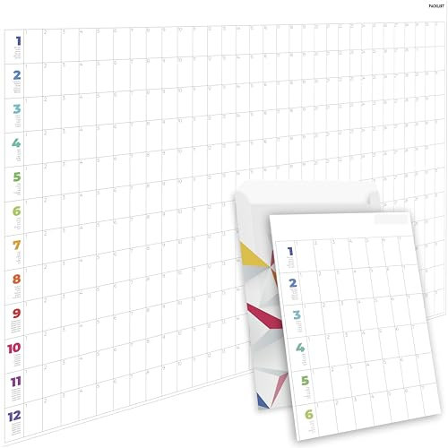 PACKLIST® Jahresplaner Wand Ohne Datum A1 (84x60). Personalisierbar. Steigere Organisation Familie, Studium & Arbeit! Großer Jahreskalender.