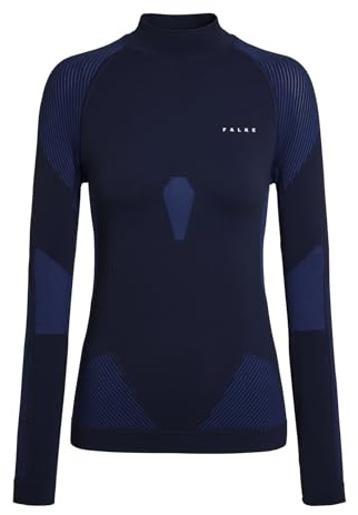 FALKE Damen Baselayer-Shirt Warm Turtleneck W L/s Sh Funktionsmaterial schnelltrocknend 1 Stück, Blau Space Blue 6116, S