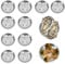 YJFY Lot de 10 assiettes en acier inoxydable pour fruits de mer, bols à sauce, camping, métal, durabilité, pour portionner les escargots, les huîtres, la sauce soja, etc. (12 cm)