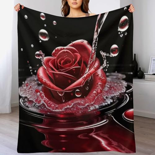 PPZYY Rose Decke Fleecedecke Damen Männer Mädchen Jungen Vier Jahreszeiten Weich Und Bequem Plüschdecke Sofa Schlafsofa Büro （180×200cm）