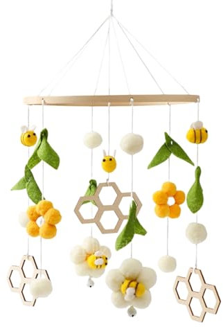 Mobile für Kinder – Hängeschrank für Kinderbett, Dekoration für Kinderzimmer, Handys für Kindergarten | Mobile mit Blumen zum Aufhängen für Kinderbett, beruhigende Bettglocke, Spielzeug