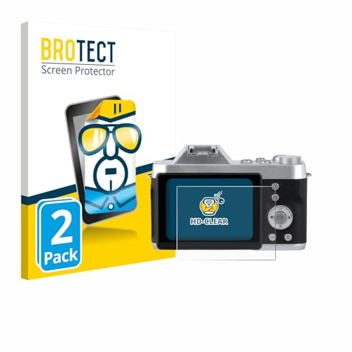 BROTECT Schutzfolie für Rollei Powerflex 10x Retro | 2 Stück Transparenter Displayschutz Made in Germany Klare Displayschutz-Folie Clear Einfache Montage Case-Friendly