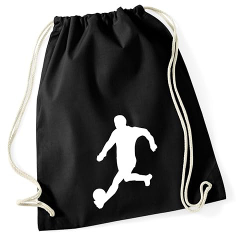 Huuraa Turnbeutel Fußball Soccer Geschenk 12 Liter Black Baumwolle Fußball Präsent