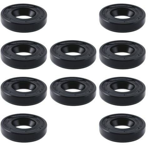 VGOL 10 Stück TC 12x22x5mm Simmerring Wellendichtring NBR Doppellippen-Öldichtung mit Feder Nitril-Butadien-Kautschuk-Öldichtungen Schwarz