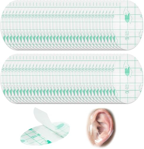 200 Stück Wasserdicht Ohr Patches Ohrenschutz Ohrschutz Duschen Ohrenschutz Wasser Duschen Ultradünn Transparent Effektiv Wasserdicht In Der Anwendung Zum Bad Schwimmen Surfen(4.4×6.8cm)