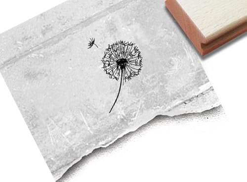 Stempel Motivstempel Zarte Pusteblume Löwenzahn - 3 Größen - Bildstempel Karten Basteln Scrapbook Bullet Stamp Tischdeko Deko Geschenk - zAcheR-fineT (mittel ca. 31 x 41 mm)