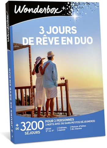 Wonderbox 3 Jours De Rêve en Duo - Coffret Cadeau Idée Cadeau Séjours