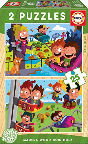 Educa 17620 Holzpuzzles 2X25 Zirkus, Spiel