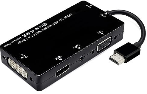 CY HDMI to VGA/Audio/HDMI/DVI 4in1 Dongle Adapter Multiport Splitter Converter for PS3 HDTV PC Monitor Projector