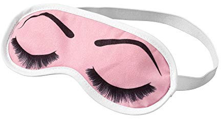 JGA Accessoires Schlafmaske Frauen – Lustige Augenmaske für Junggesellinnenabschied, Mädelsabend oder Brautparty | Team Braut Deko & Geschenkidee | Rosé mit Wimpern-Print