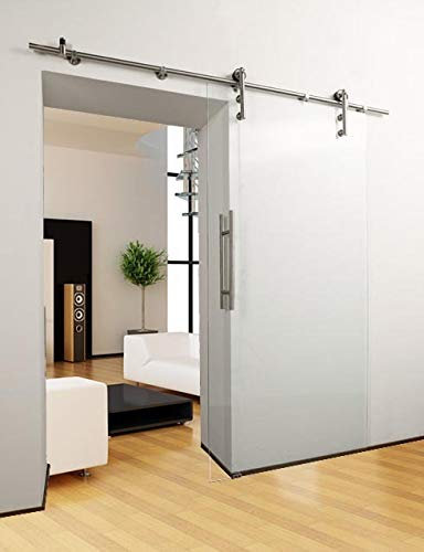 DURADOOR® Innentür aus ESG Glas in klar in 2050 mm x 900 mm x 10 mm Schiebetürsystem Beschlag Wohnzimmertür