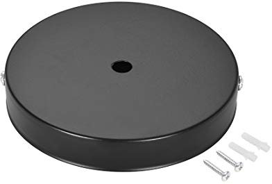 sourcing map Retro Licht Baldachin Kit Wandleuchte Lampe Platte Halterung 120mm 4.7 Zoll Schwarz