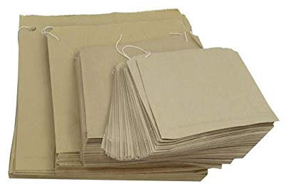 100 7 x 7 Brown Kraft Paper Bags | Flat Strung Fruit Bags | Home Kitchen Food Storage | Eco Friendly No Plastic