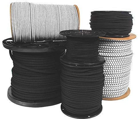 Paracord Planet Gummiseil (0,3 cm) – Bungee-Seil – Hängematten, Frachtnetze, Bastelprojekte, Bungee-Gurte – DIY Schnur – (3 m schwarz)