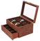 Kaibrite 20 Fächer Uhrenbox, Uhren Uhrenaufbewahrungsbox Organizer Uhrenkasten Rot Holz Schmuckschatulle Verschließbare Uhrenbox für Herrn Dame Freund Freundin