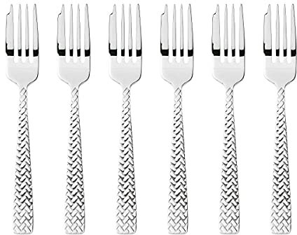 Sambonet 52522A55 Cortina - Set di Forchette da dessert monoblocco in acciaio inox 18/10, 6 pezzi