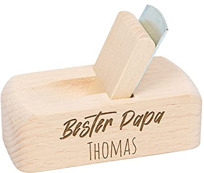 polar-effekt Öffner in Hobel Form aus Buchenholz - Geschenk zum Vatertag - Vater - Ideal für Bierflaschen - leichtes öffnen von Flaschen - Fester Griff - Motiv Bester Papa