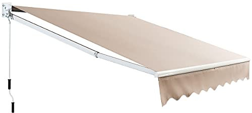 COSTWAY Gelenkarmmarkise Markise, 300 x 250cm Terrassenmarkise mit Alu-Rahmen & Handkurbel, Sonnenmarkise 40-100° Winkel einstellbar, Sonnenschutz & Wasserdicht Balkonmarkise für Balkon, Terrasse
