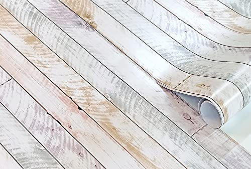 GOYAPRINT Vinilo Decorativo Madera Colores 62x250 cm Para Pared y Muebles Papel Autoadhesivo Impermeable Textura Imitación (250x62 cm, Madera Decapé Colores)