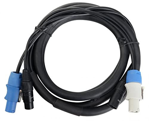Hybrid-Stromkabel kombiniert XLR DMX Powercon Powerplug Link Anschluss für Möbelbeleuchtung Mixer Bühnenbeleuchtung Beam Wash PAR Spot Light (3 Meter)