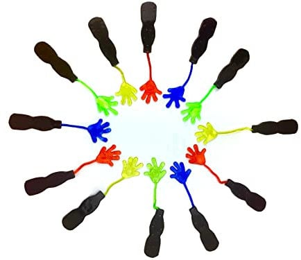 12x Klatschhand mit Griff in je 3x4 Farben!Klebehand Glibberhand Klatschhände Mitgebsel Mitbringsel Scherzartikel STUWU