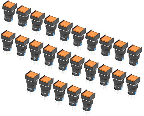 Interruttore a pulsante piccolo, buona conducibilità 220V 5A Interruttori a pulsante quadrato ritardanti di fiamma per