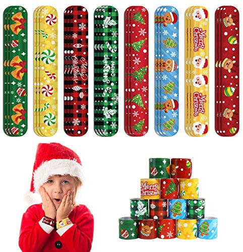 VEYLIN Lot de 24 bracelets de Noël à clipser pour enfants, cadeaux de classe