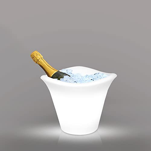 TROPIC | LED Sektkühler | 4,5 L | RGB | Akku | Eisbehälter Weinkühler Eiskübel Eiseimer Flaschenkühler Eiswürfelbehälter Champagnerkühler Eisbox Champagnerschale