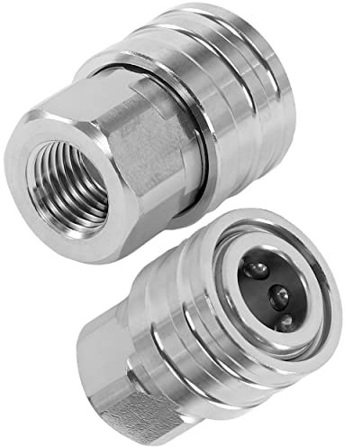 JOEJET 1/4 Pressure Washer Quick Connect Fittings-Stainless Steel Pressure Washer Adapter-1/4 Quick Disconnect Socket to 1/4 NPT Female Coupler-5000 PSI