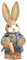 Strohs-Osterhasen Figuren Deko Hase Osterliche Festlich Gartendeko Handgemachte Rustikale Landhausstil Gewebte Stehende Häschen mit Karotte Blumenkranz Osterhasen Ostern Frühling Party (T-B, One Size)