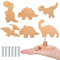 Qunclay Schrankknäufe aus Holz, Dekorative Kommodenknöpfe mit Schrauben, Kommode, Ziehen, Marine, Wald, Tiere, Möbelknöpfe, Kinderzimmer, Schubladengriffe für Dekoration (Dinosaurier, 6)