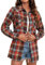 siliteelon Damen Kariertes Bluse Kariertes Baumwolle Freizeithemd Regular Fit Flanellhemden,2XL