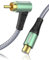 RAWAUX Câble d'extension RCA 3m, Cable Audio Stéréo Subwoofer Angle Droit RCA mâle vers femelle Câble Coaxial rca Numérique pour Subwoofer, Haut-Parleurs, Barre De Son, Home Cinéma et Systèmes HiFi