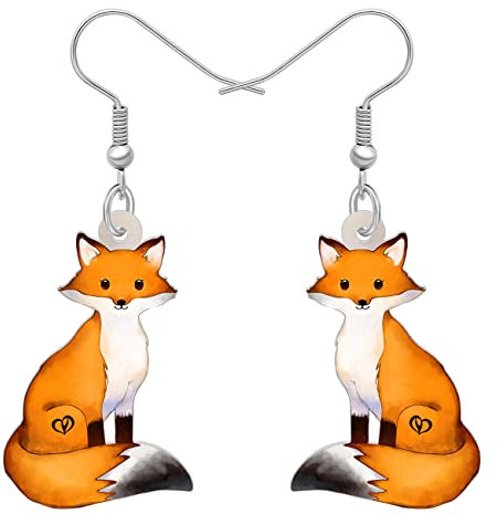 DALANE Acryl Anime Fuchs Ohrringe Tiere Baumelnder Tropfen Mode Schmuck für Frauen Mädchen Kinder Charms Geschenke (Orange)