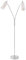 AMARE LED Stehleuchte Textilschirm Höhe 150 cm, Länge 18 cm, Schirm D: 10 cm (ohne Leuchtmittel 2x E14, max. 25W), Metall Nickel matt